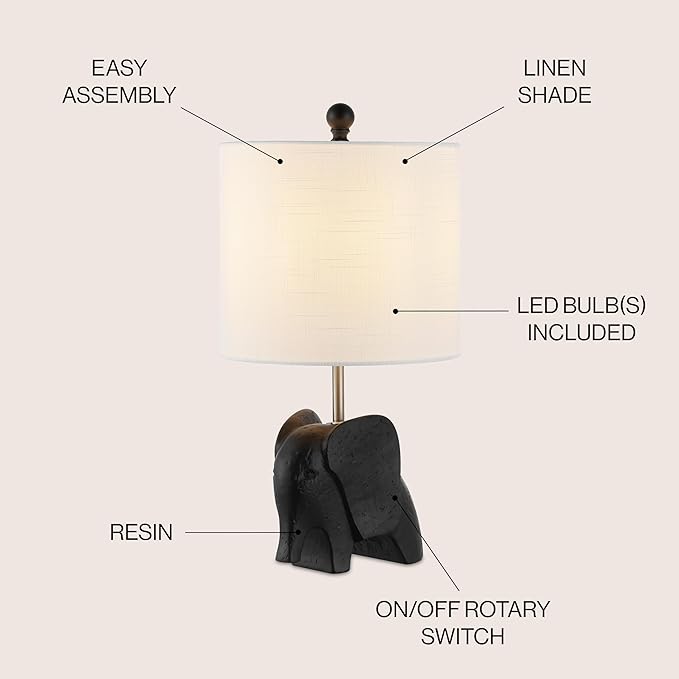 JONATHAN Y JYL1143A 17.5" Bohemian Elephant Table Lamp - Image 2