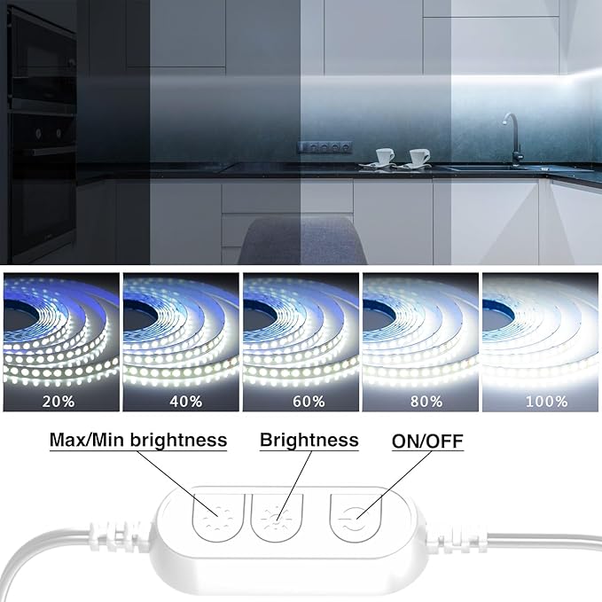 dalattin White COB LED Strip Lights, 16.4ft Dimmable Super Bright 24V Led Tape - Image 3