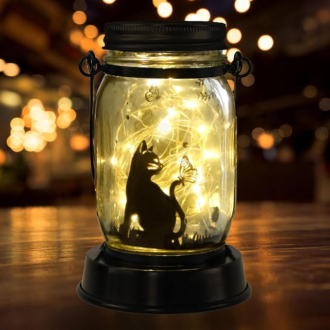 Styleonme Decor Mobile Outdoor Solar Lanterns, Cat & Butterfly Fairy Lights by styleonme