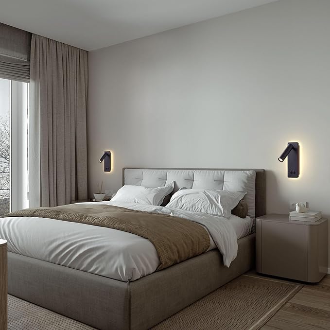 Wall Mounted Reading Light Set of 2, LED Headboard Reading Lamp - Image 7