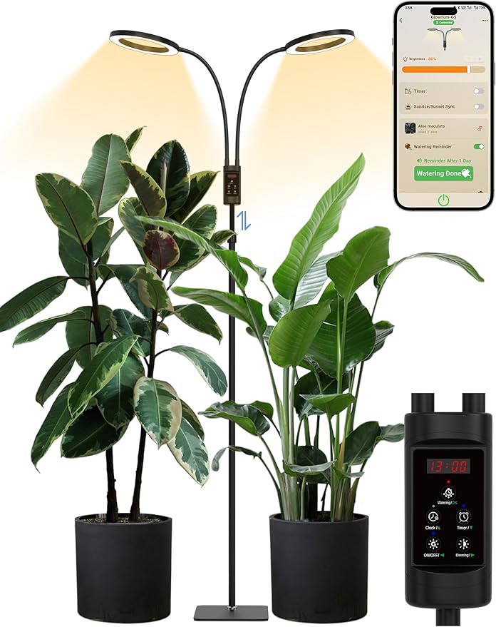 GLOWRIUM Smart Grow Lights for Indoor Plants, 48W Full Spectrum Plant Lights by GLOWRIUM
