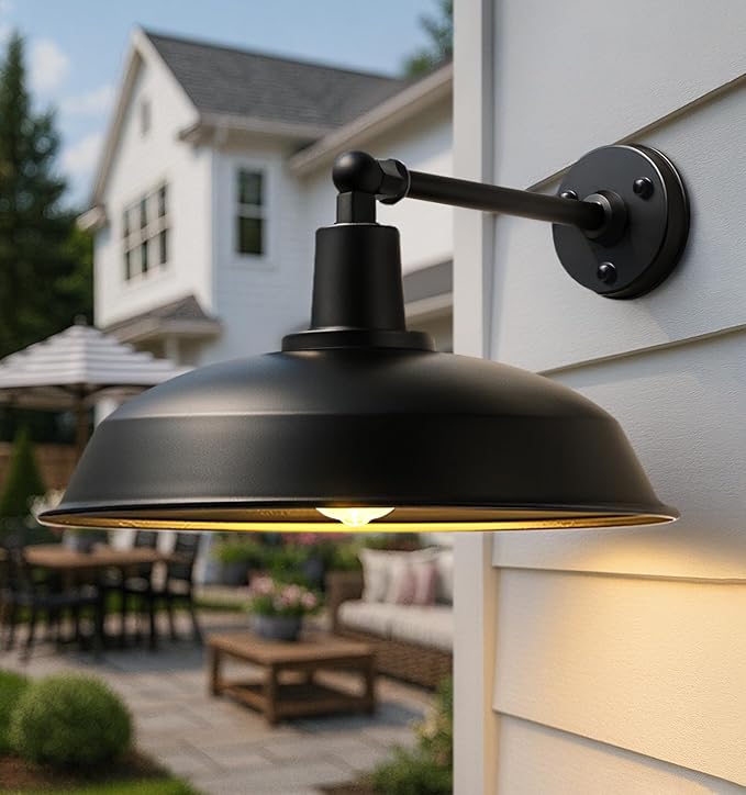 24-inch Extra-Large Outdoor barn Light, Straight arm Design, Vintage Farmhouse - Image 5