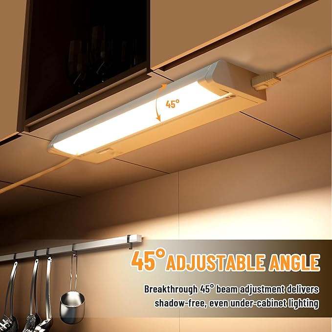 4 Pack 34" LED Under Cabinet Lighting Hardwired, 22W 1800LM 3CCT Adjustable - Image 3