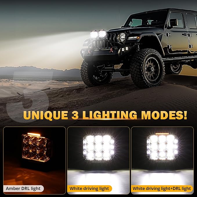 Auxbeam 7inch 228W Round LED Offroad Light Pod, V-MAX Series 26100LM Side - Image 2