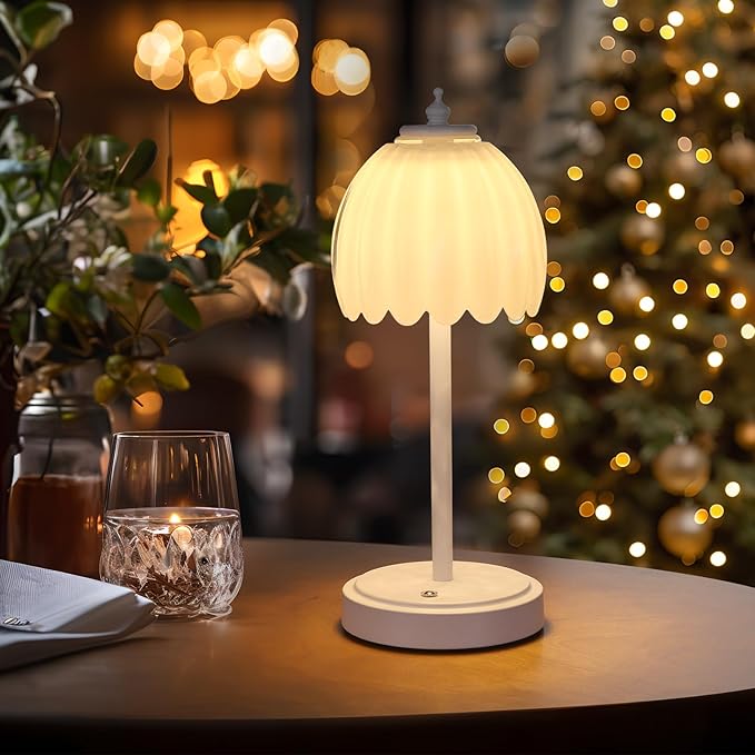 Tulip Table Lamp with 5200mAh Battery & Touch Control, Cordless Small Table - Image 8