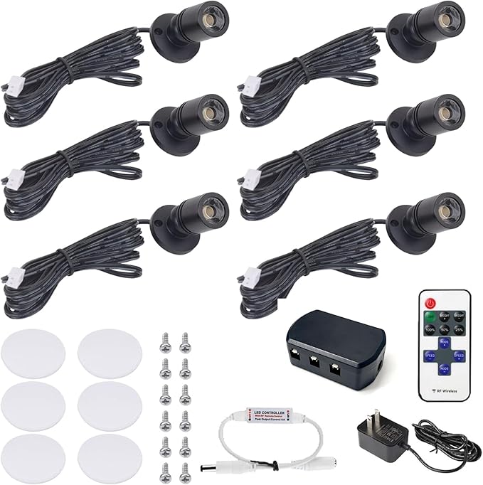 DEDC 6Pcs Led Mini Spot Light, Indoor Picture Lights, 1.5W 12V 6000K Art Light by DEDC