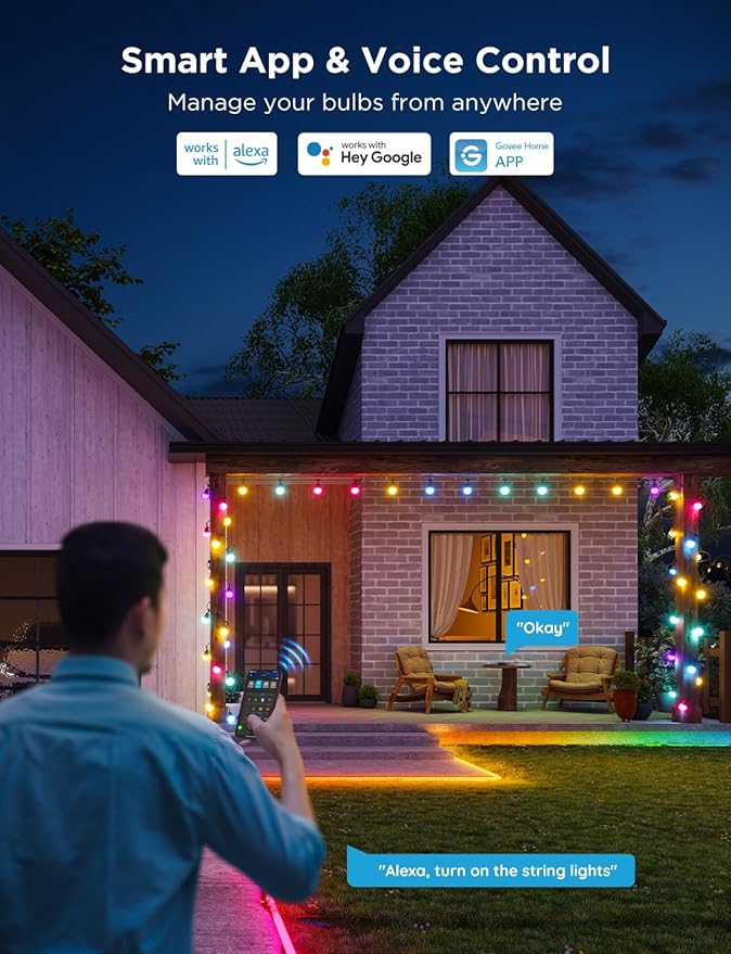 Govee Smart Outdoor String Lights 2, 48ft Outdoor Lights - Image 4