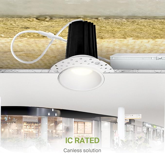 ASD Trimless 2 Inch LED Recessed Lighting, 15W 120-277V Commercial Downlight - Image 7