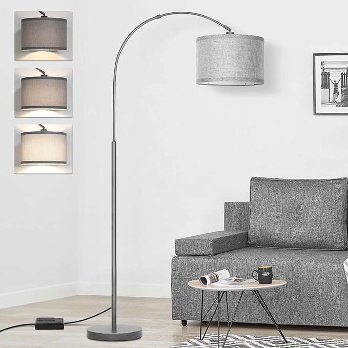 Arc Floor Lamp with Dimmer, Dimmable Floor Lamp by Seasidevillage