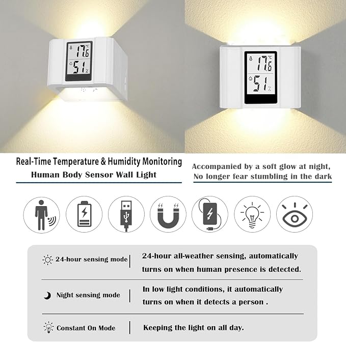 Motion-Activated LED Wall Sconce Outdoor Indoor Wall Lights - Image 6