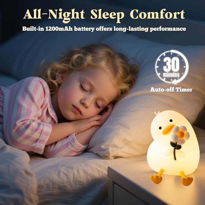 AVEKI Duck Night Light for Kids, Cute Light up Duck Decor Lamp, 3 Levels - Image 5