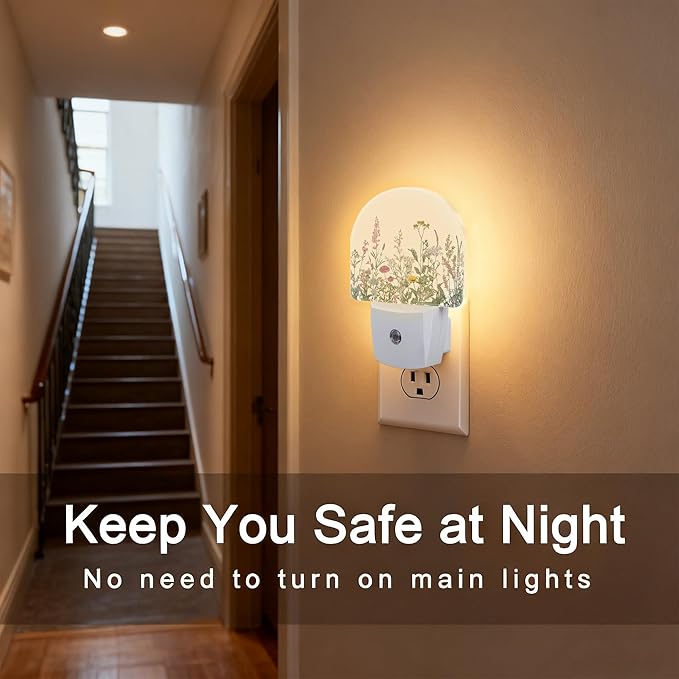 Herbs and Wild Flowers Night Light, Dusk-to-Dawn Auto Sensor Plug in Night Light - Image 4