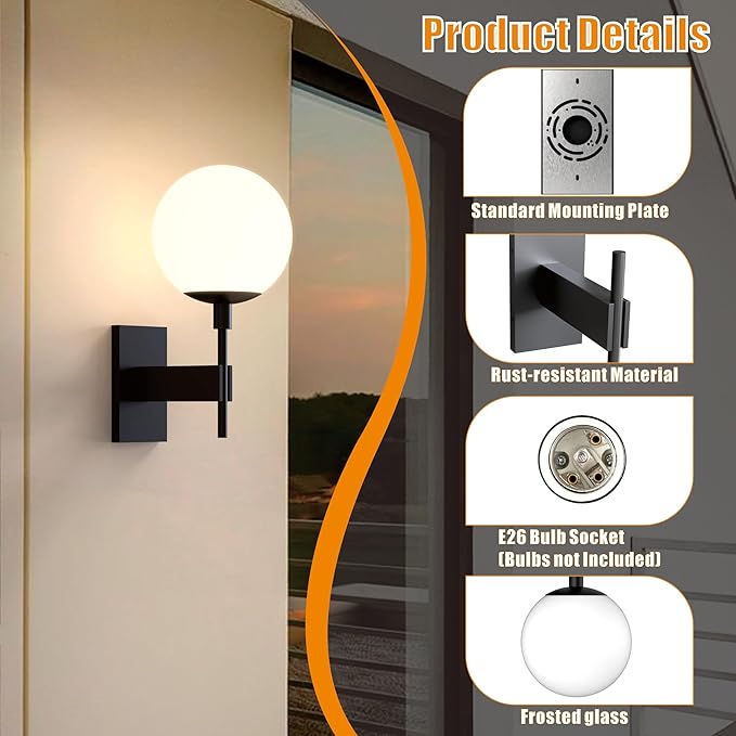 Hyunbae Outdoor Wall Sconce, 18.9" Large Size Wall Light, Exterior Light - Image 7