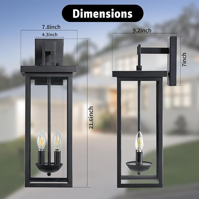 tewei 1 Pack Large Size Outdoor Wall Lights Exterior Wall Light Fixture - Image 6
