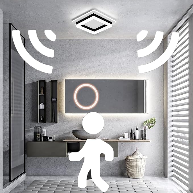 Motion Sensor LED Ceiling Light Indoor, 24W Black Mount Motion Activated - Image 5