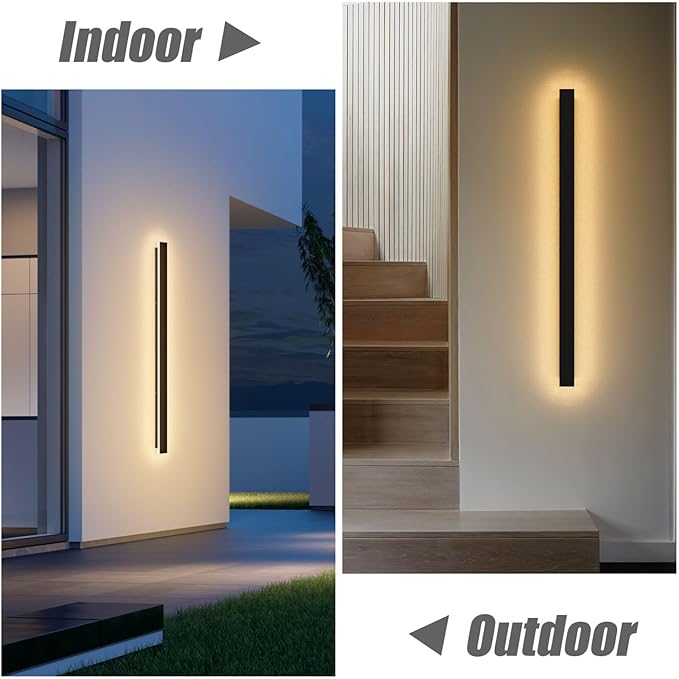 2 Pack 40inch Long Outdoor LED Wall Lights 30W Black 3000K Warm White Porch - Image 4