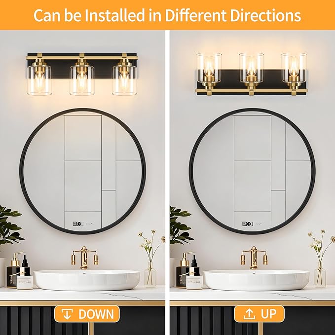 3 Light Modern Bathroom Light Fixtures Over Mirror, E26 Socket - Image 4
