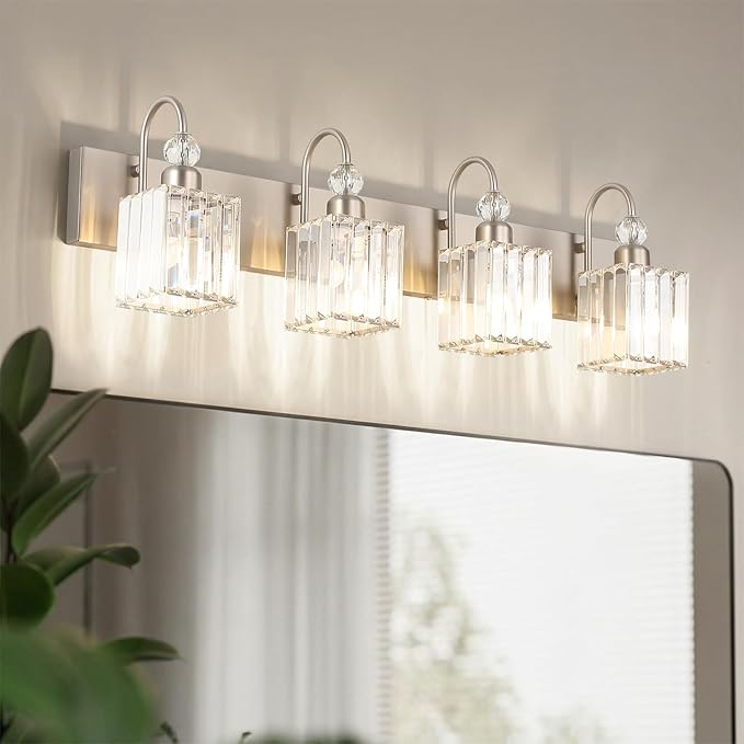 Ralbay Crystal Brushed Nickel Vanity Light - Image 3