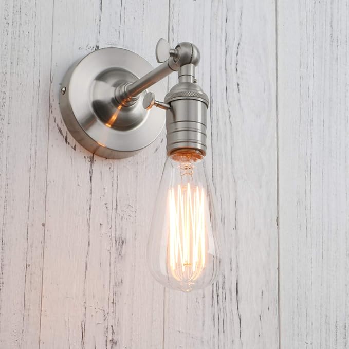 PERMO Vintage Industrial Pole Wall Mount Mini Single Sconce Metal Wall Sconces - Image 3
