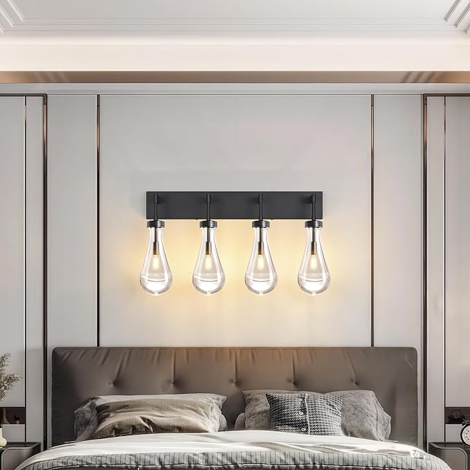 Raindrop Wall Sconces Black Crystal Sconces Wall Decor Modern Lighting Glass - Image 6