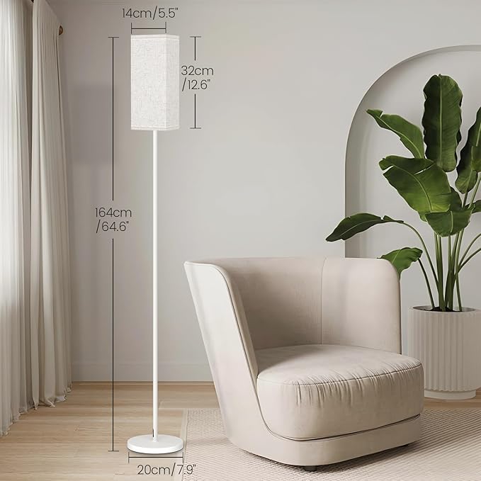 Floor Lamp, Pole Lamp with Foot Switch, Modern Standing Lamp Shade, Minimalist - Image 7