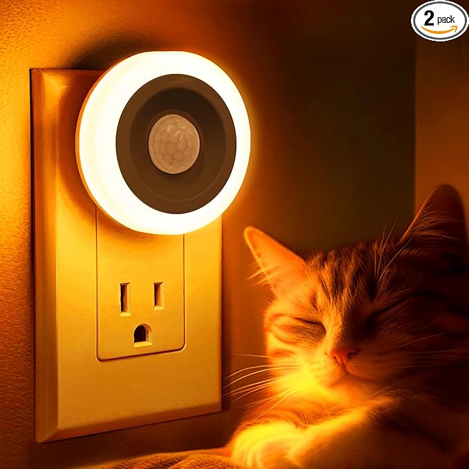 Briignite Motion Sensor Night Light Orange, Night Lights Plug into Wall by WelcometoBriigniteenjoyyourshopping