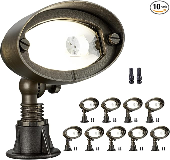Gardenreet Low Voltage Wall Wash Lights - 12V Solid Brass LED Flood Lights by Gardenreet