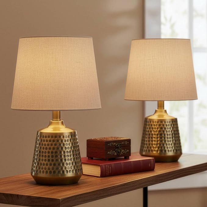 360 Lighting Argus 16 1/4" High Small Modern Accent Table Lamp Gold Textured - Image 8