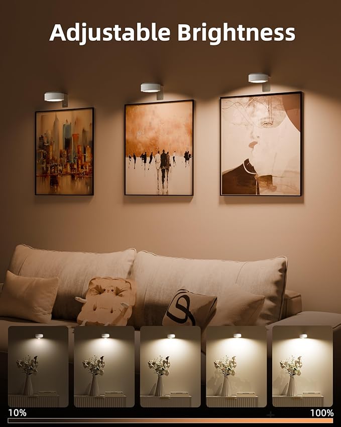 EZVALO Picture Lights for Wall, Rechargeable Battery Magnetic Poster Lights - Image 4