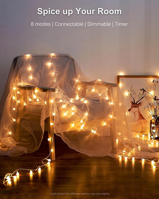 Globe String Lights, 59 Ft 100 LED Christmas Lights - Image 4