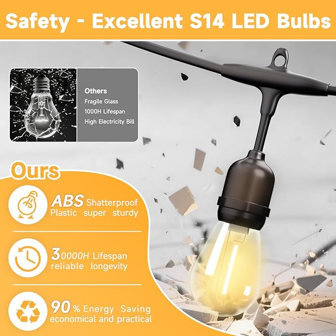 Outdoor Safety String Lights 100FT - Image 3