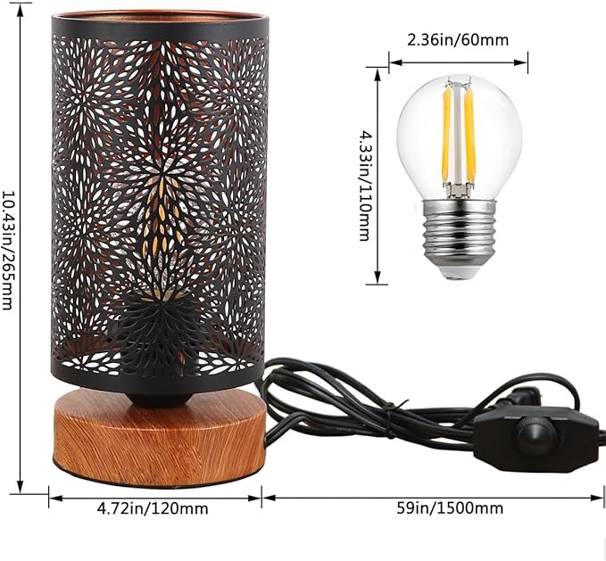 Small Industrial Table Lamps Dimmable, Bedside Lamps - Image 5