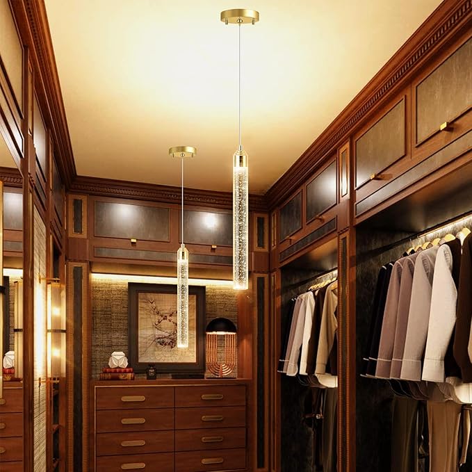 1-Light Modern Crystal Chandeliers LED Dimmable Pendant Lighting - Image 4