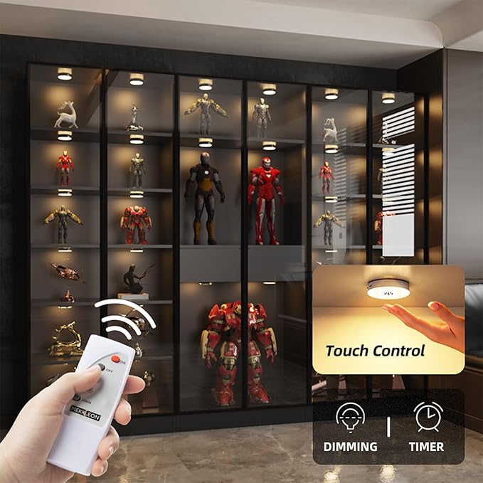 Puck Lights with Remote Control, Under Cabinet Lighting with Magnetic, 1200mAh - Image 6