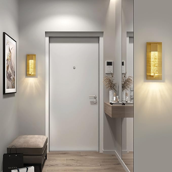 WOSHITU LED Wall Sconce Light: 11 Inch Gold Modern Sconces Wall Lighting 3000K - Image 7