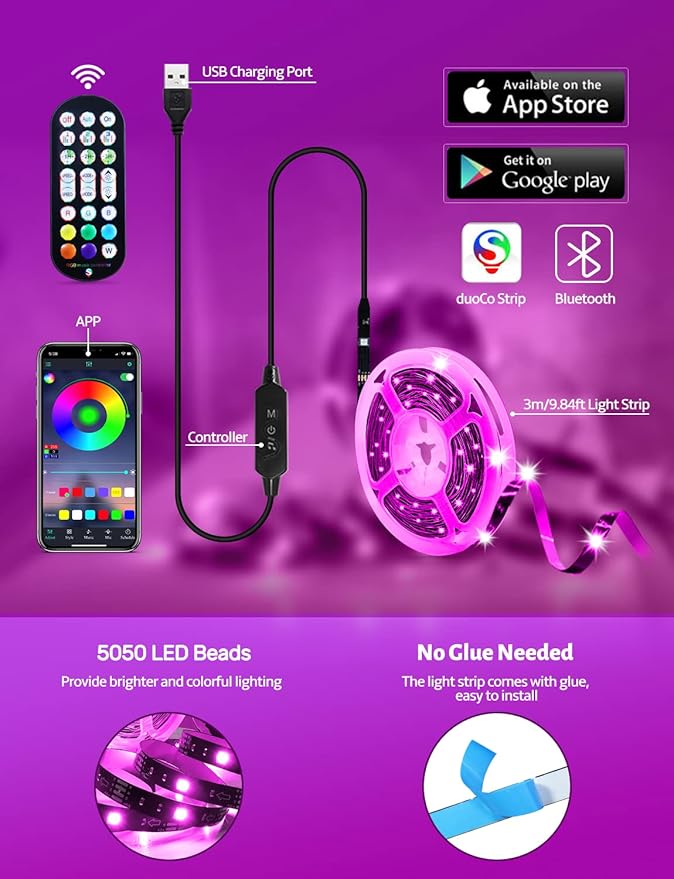 MATICOD RGB LED TV Strip USB Lights - Image 6