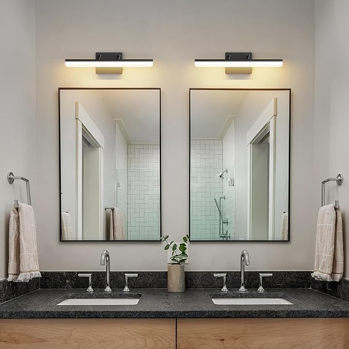 15.7" Black LED Bathroom Vanity Light 5CCT–Dimmable Wall Mount Fixture - Image 7