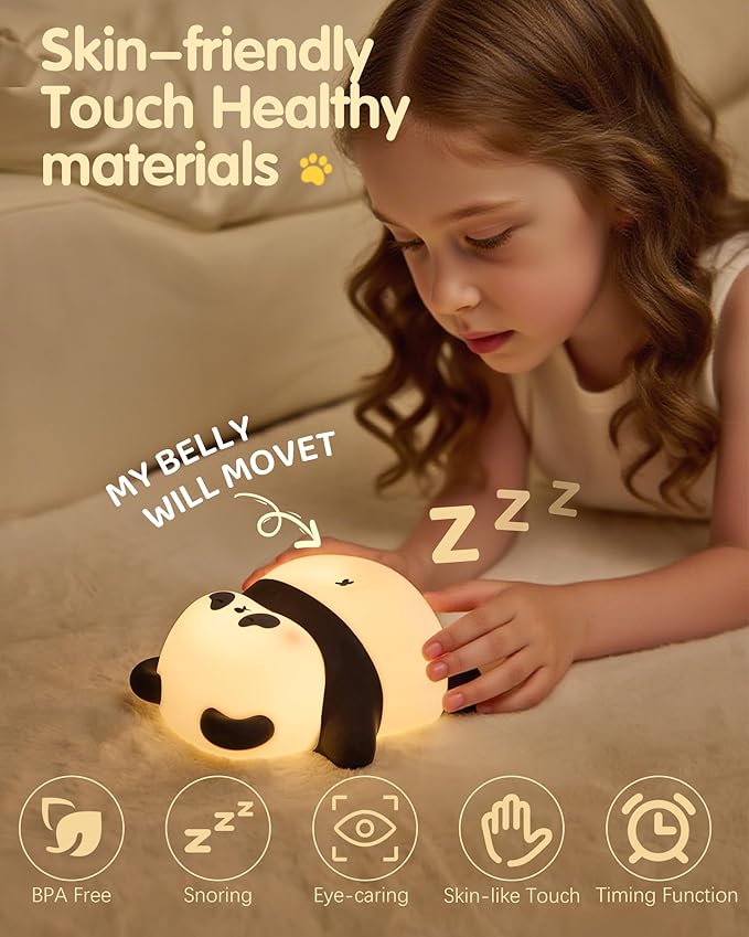 Snoring Panda Night Light for Kids, Upgraded Large Novelty Nursery Nightlight - Image 3