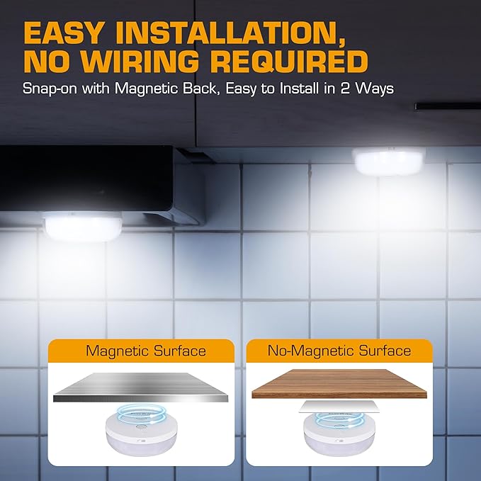 EverBrite Puck Lights with Remote, Rechargeable Linked Sensor Under Cabinet - Image 7
