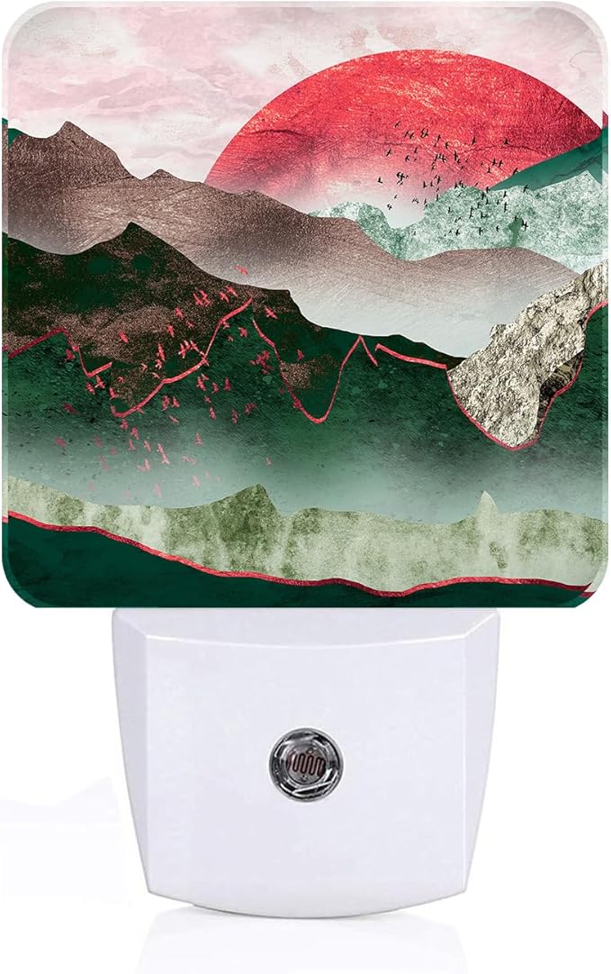 Abstract Mountains Night Light, Plug Into Wall Decor by Unknown