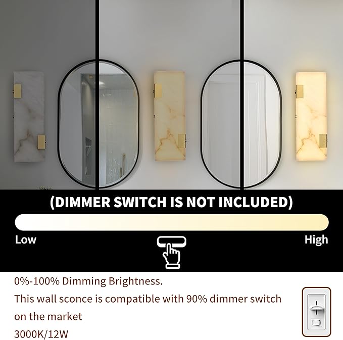 Modern Brass and Alabaster Wall Sconce 14.17in - Image 3