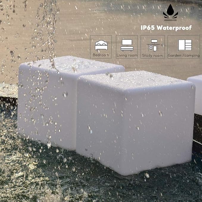 14 inch Versatile LED Cube Light Chair, Rechargeable Light Cubes Table w/Remote - Image 6