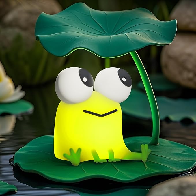 Cute Frog Night Light, LED Silicone Squishy Novelty Animal Lamp, 3 Levels - Image 8