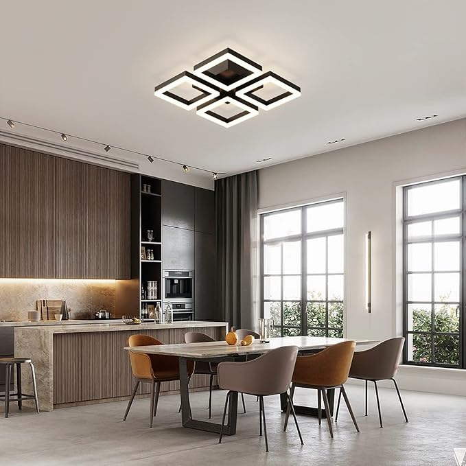 GEADI Led Ceiling Light, Modern 4-Square Ceiling Lamp 52W Dimmable Flush Mount - Image 7