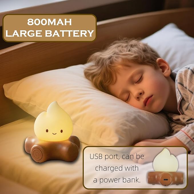 Cute Fake Campfire Lamp, Rechargeable Night Light - Image 6