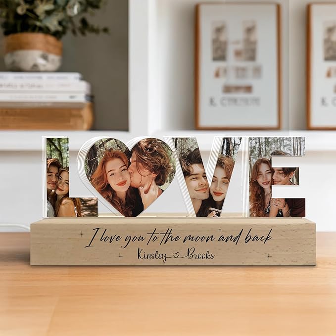 Personalized Couple Photo Collage Night Light – Custom Name, Photo & Quote - Image 7