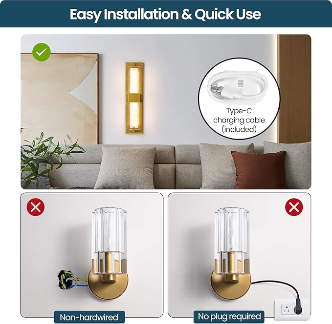 Battery Operated Resin Wall Sconce - Image 5
