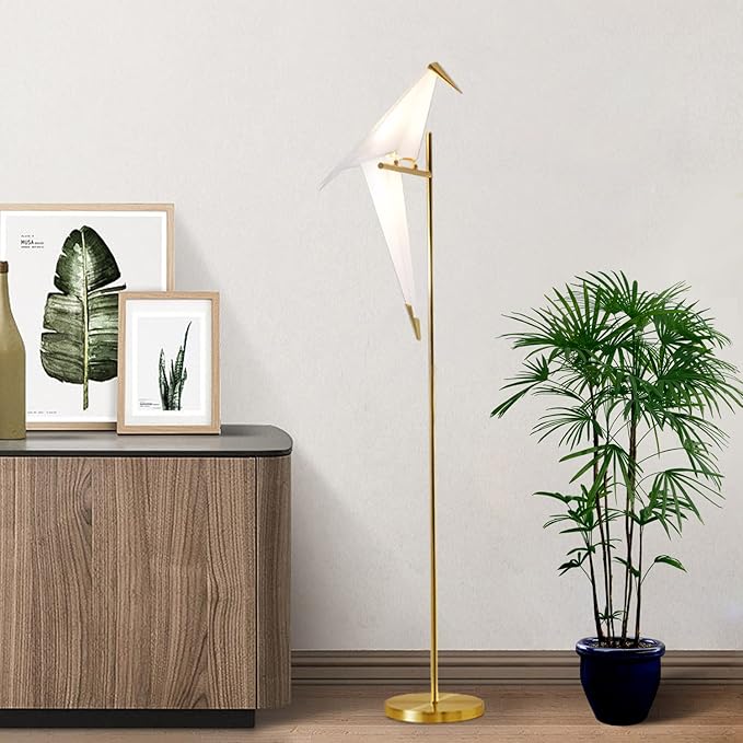 MORE CHANGE 62-Inch Modern Bird Floor Lamp, Origami Bird Lamp Gold Standing Lamp - Image 6