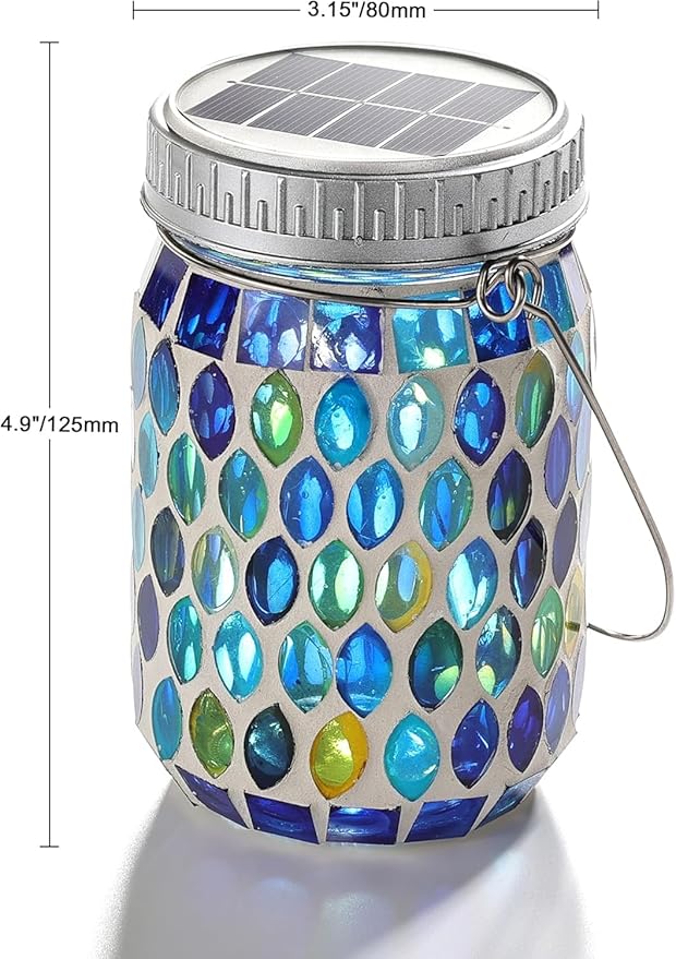 Cooo 4 Pack Mosaic Lanterns Outdoor Waterproof - Image 2