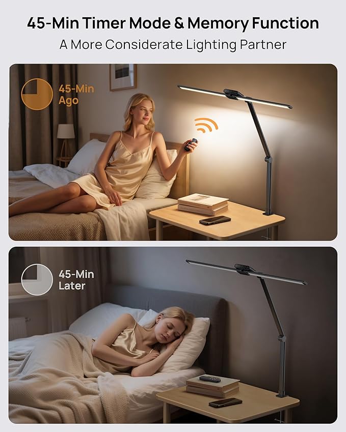 TROND LED Desk Lamp with Clamp, 29.55'' Tall Desk Light with Remote, 1500LM - Image 4